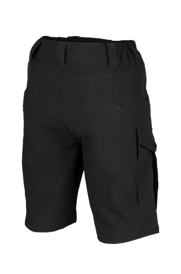 Black Elastic Assault Shorts – Pantaloni Scurți Tactici Slim Fit, Elastici și Versatili