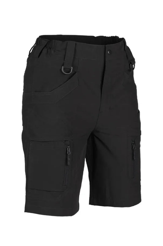 Black Elastic Assault Shorts – Pantaloni Scurți Tactici Slim Fit, Elastici și Versatili