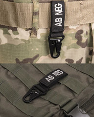 Black Tactical Keyholder – Grupa Sanguină AB Negativ (Set 5 bucăți)
