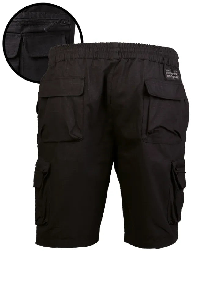 Black Urban Explorer Shorts – Pantaloni Scurți Ripstop din Bumbac