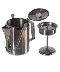 Cafetieră din Inox cu Percolator – 9 Cești / 1,3L – Pentru Foc Deschis, Aragaz sau Camping