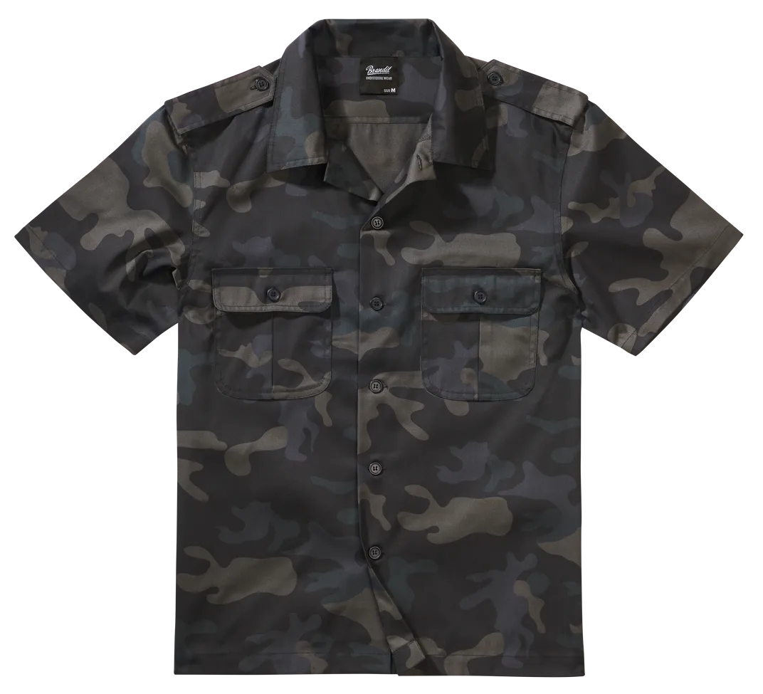 Camasa Maneca Scurta Brandit Us Camuflaj Dark Camo