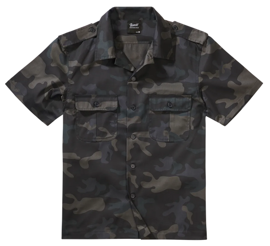 Camasa Maneca Scurta Brandit Us Camuflaj Dark Camo