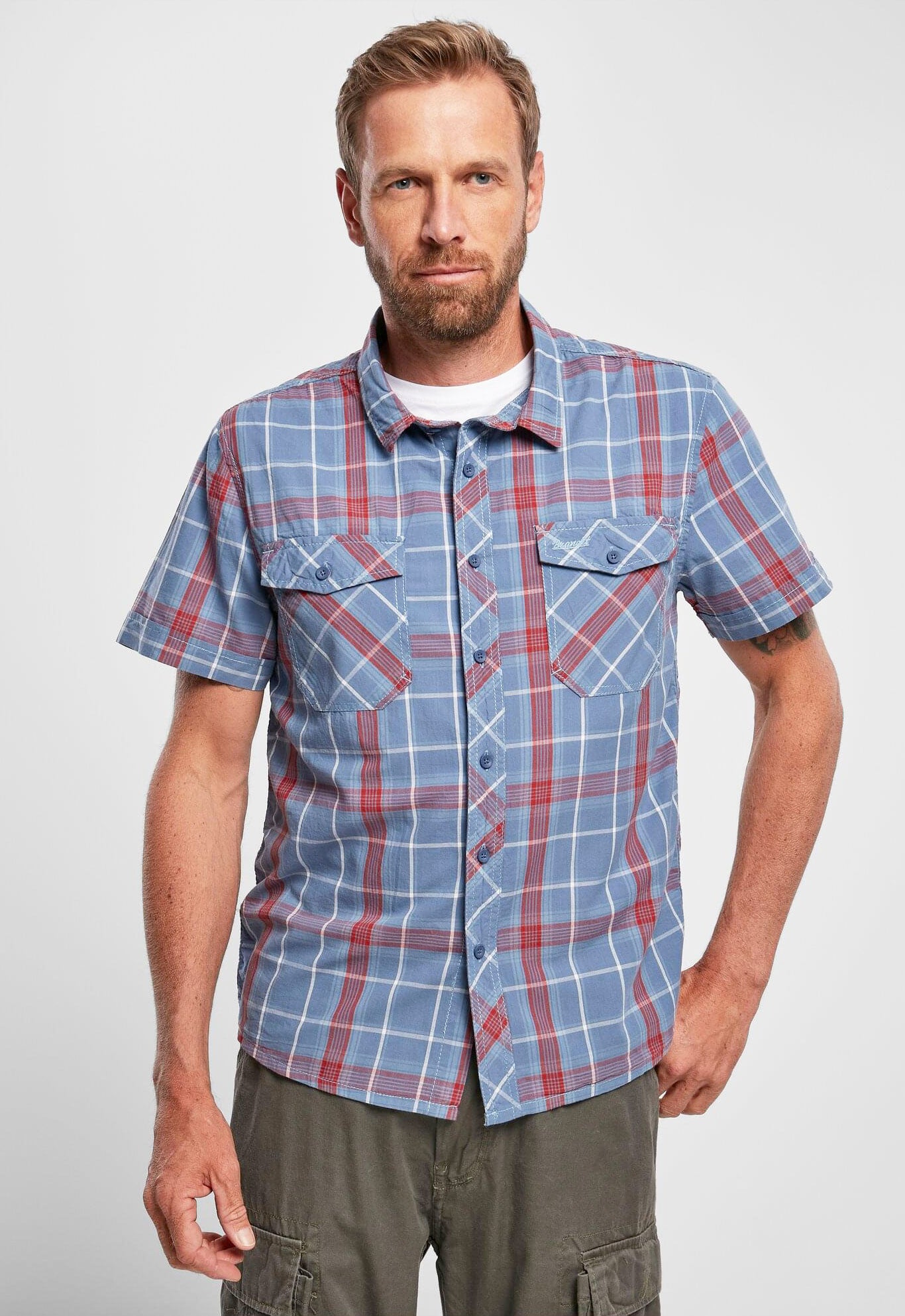 Camasa Roadstar Short Sleeve Red/Blue Brandit - Stil si Durabilitate