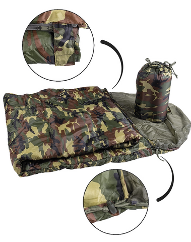 Sac De Dormit Commando Camuflaj Woodland