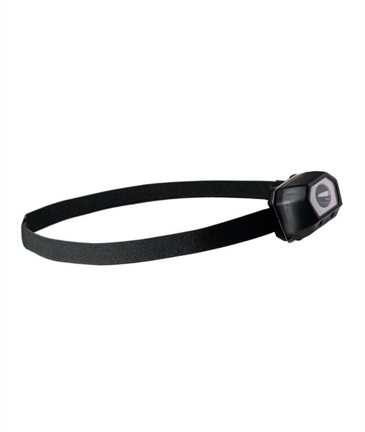Lampă Frontală LED Reîncărcabilă Black, 80 Lumeni, 4 Funcții (alb/roșu stroboscopic)