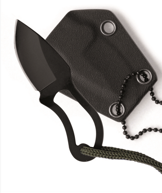 NECK KNIFE cu Lanț – Cuțit Compact din Inox cu Teacă Kydex®