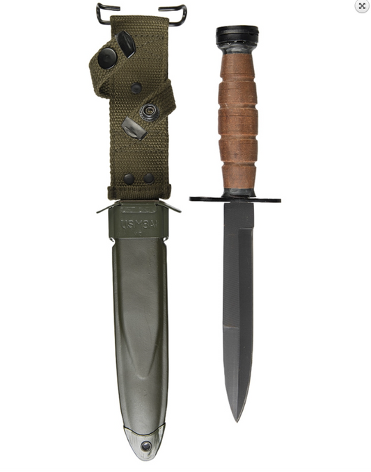 Baioneta US M4 Bayonet cu Mâner de Piele – Reproducere Autentică
