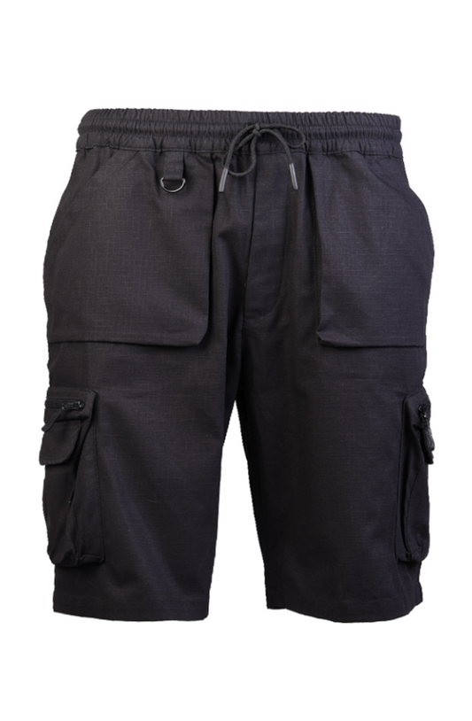 Black Urban Explorer Shorts – Pantaloni Scurți Ripstop din Bumbac