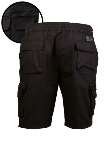 Black Urban Explorer Shorts – Pantaloni Scurți Ripstop din Bumbac