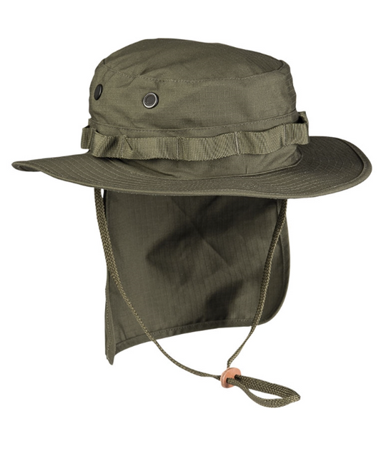 Pălărie Boonie OD cu Protecție Gât – Ripstop, Reglabilă, Ventilată