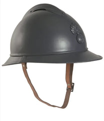 Cască Adrian Franceză WWI (Reproducere) – Simbol Istoric al Primului Război Mondial, în Oțel și Piele Naturală