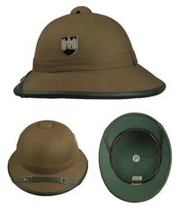 Cască Tropicală WWII cu Ochelari – Reproducere Afrika Korps cu Detalii Autentice