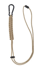 Coyote Paracord Lanyard – Șnur Tactic cu Carabinieră Mare și Fir Paracord de 260 cm