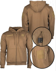DARK COYOTE TACTICAL HOODIE WITH ZIPPER – Hanorac tactic robust în nuanță coyote pentru performanță urbană și outdoor