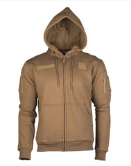 DARK COYOTE TACTICAL HOODIE WITH ZIPPER – Hanorac tactic robust în nuanță coyote pentru performanță urbană și outdoor