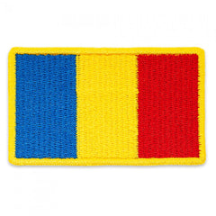 Drapel Brodat România Contur Galben 75x45 mm