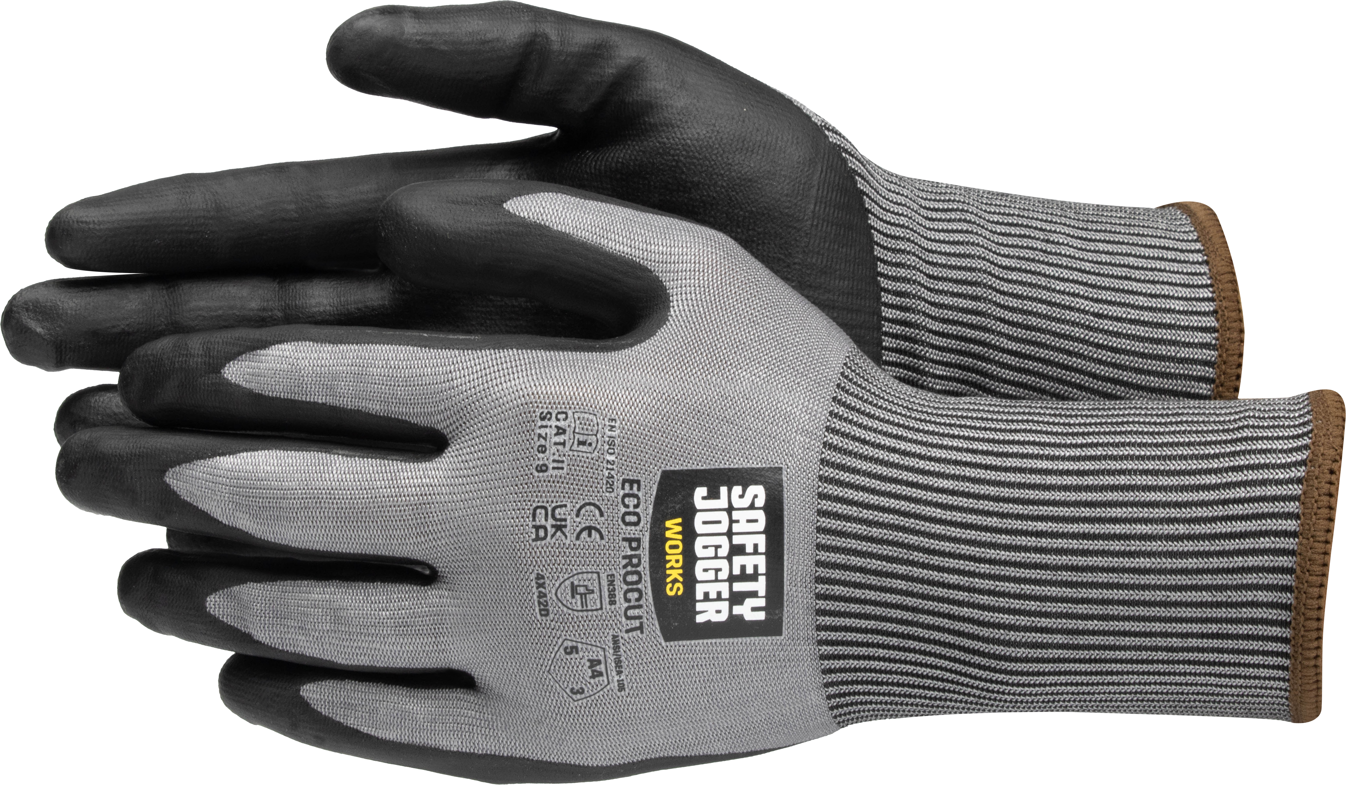 Mănuși Eco Procut Safety Jogger Gri – Rezistență la Tăiere Nivel 5, Calibru 18 - poza 2