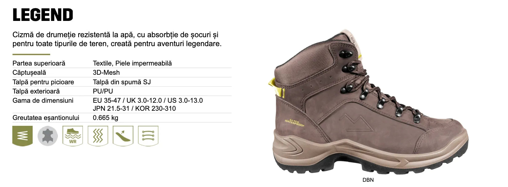 Ghete Munte Legend Dark Brown