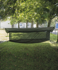 Hamac Militar Tip Cort „US Jungle” – OD, Cu Plasă și Acoperiș Integrat