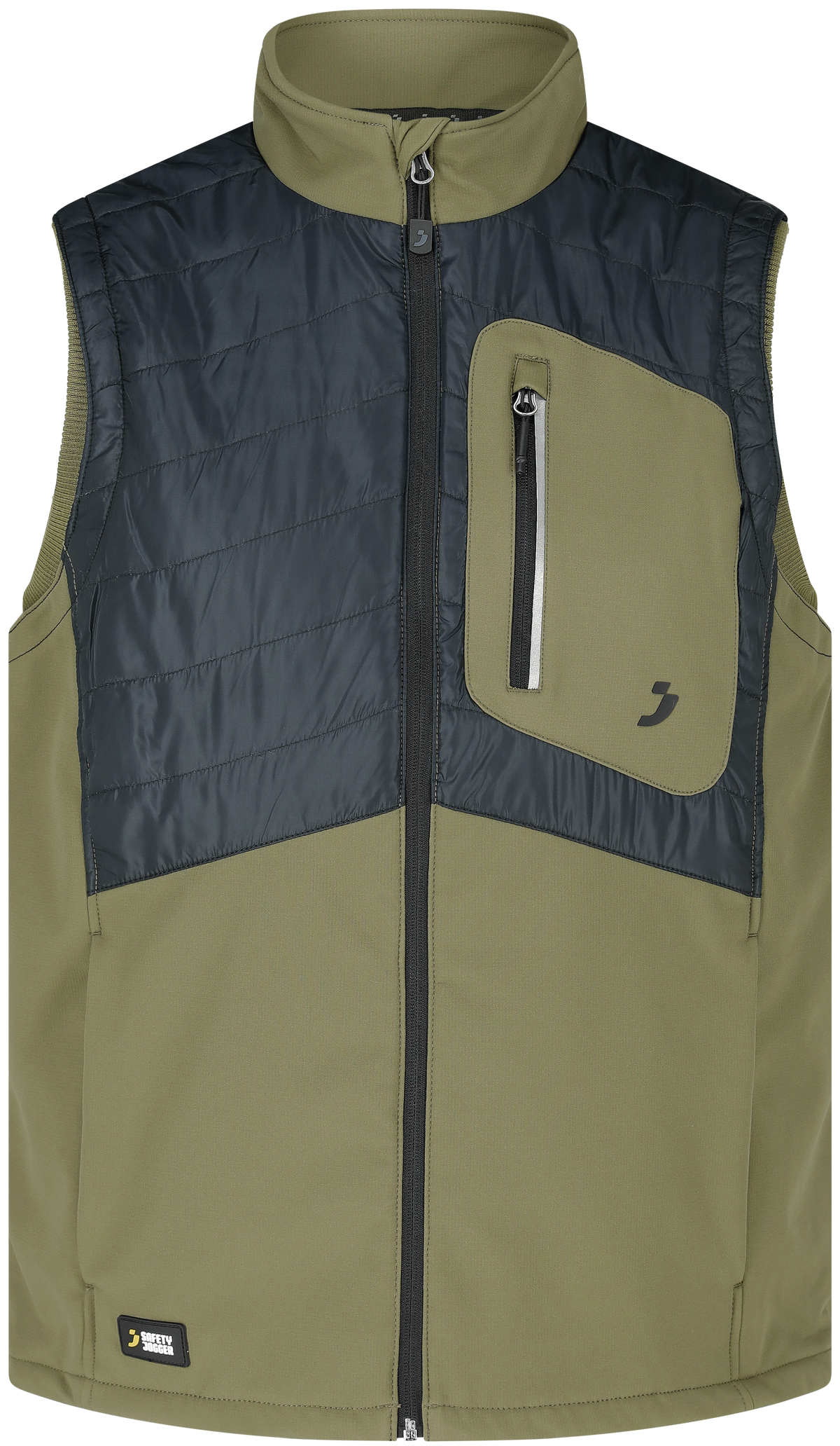Vestă Oak Body Warmer Safety Jogger Kaki/Negru – Hibrid Softshell, 4 Buzunare - poza 6