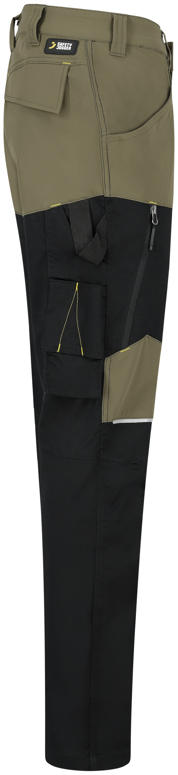 Pantaloni de Lucru Oak Safety Jogger Kaki/Negri – Elastic în 4 Direcții, Inel-D - poza 10