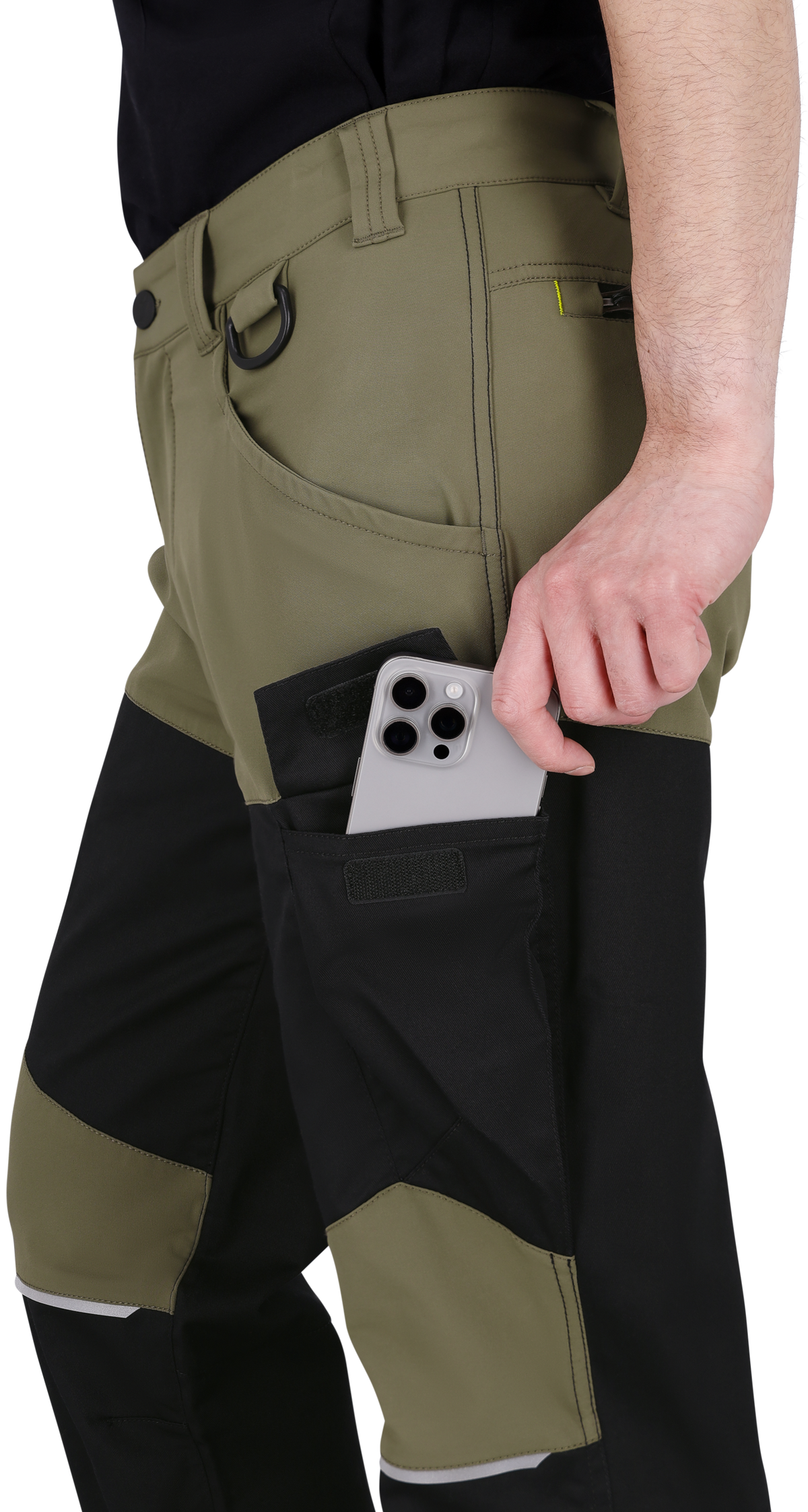 Pantaloni de Lucru Oak Safety Jogger Kaki/Negri – Elastic în 4 Direcții, Inel-D - poza 13