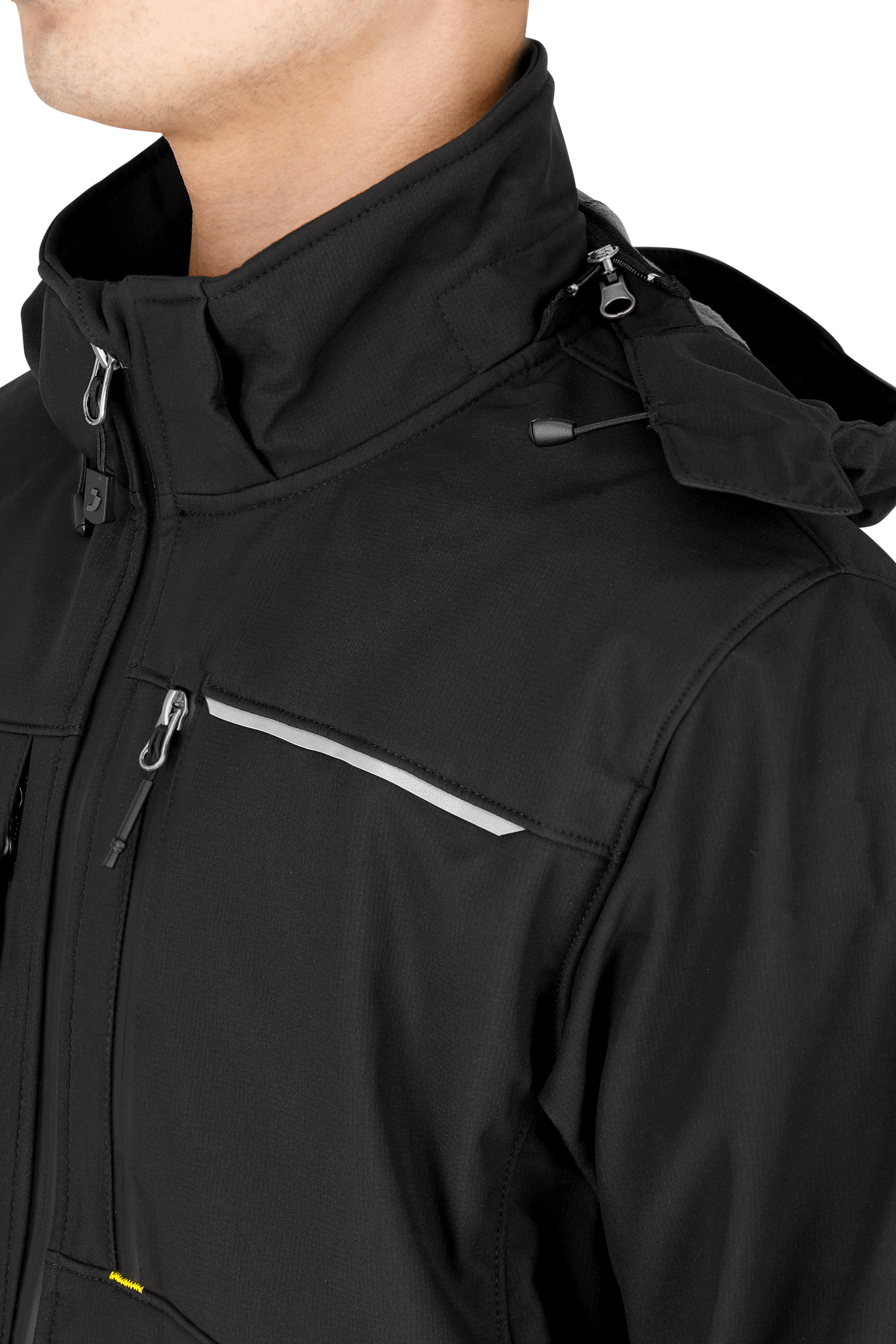 Jachetă Softshell Oak Safety Jogger Neagră – Ripstop, Glugă Detașabilă - poza 15