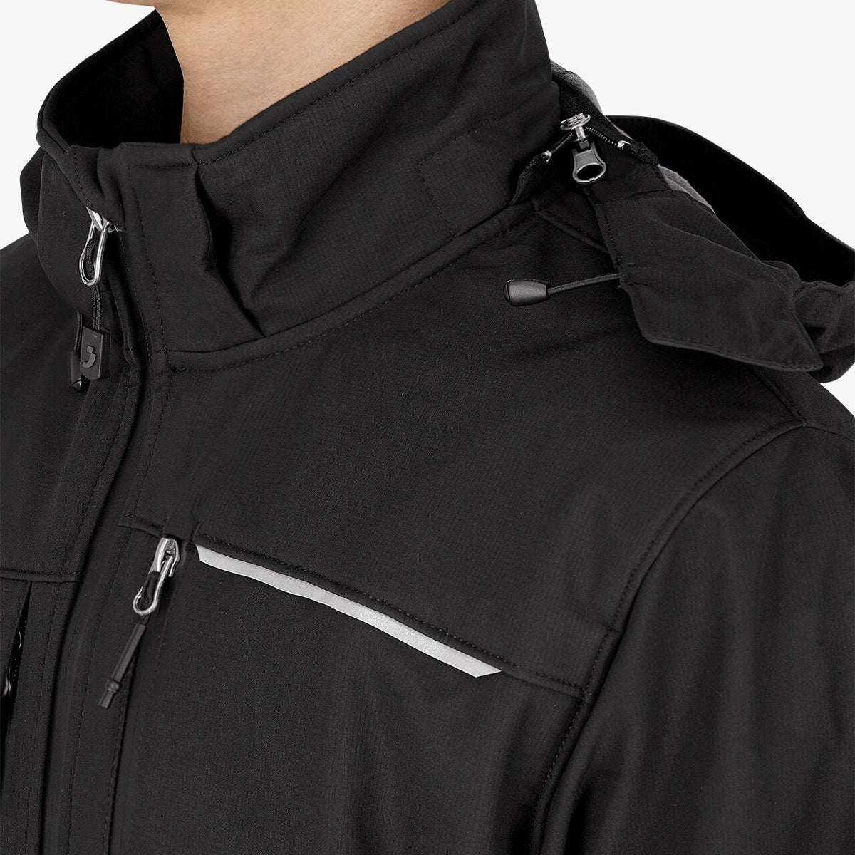Jachetă Softshell Oak Safety Jogger Neagră – Ripstop, Glugă Detașabilă - poza 7