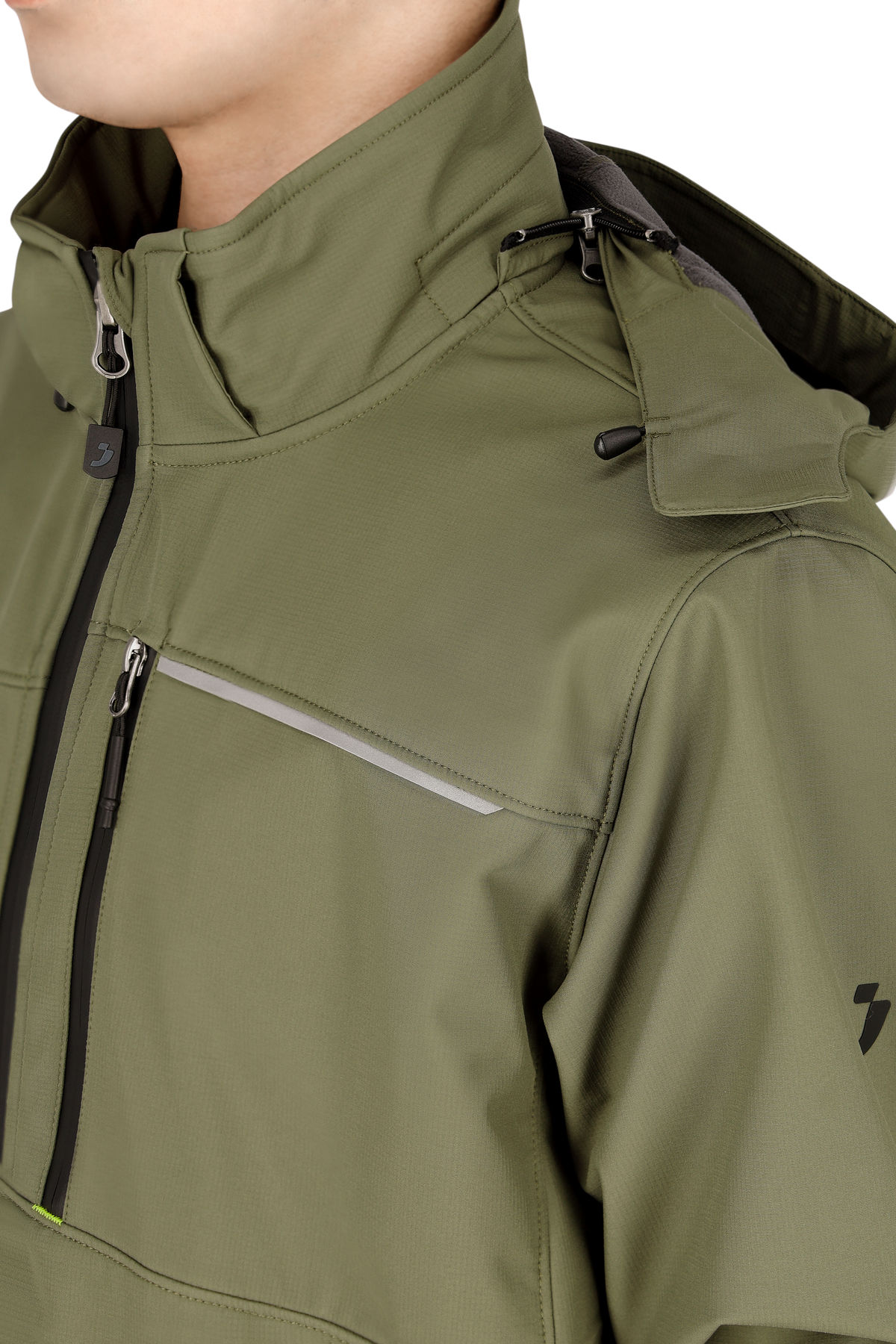 Jachetă Softshell Oak Safety Jogger Kaki – Ripstop, Glugă Detașabilă - poza 14