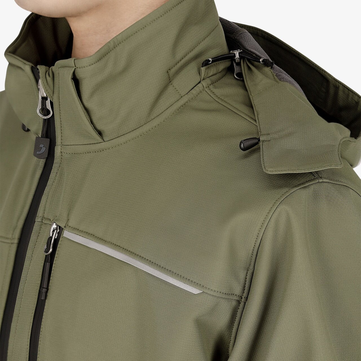 Jachetă Softshell Oak Safety Jogger Kaki – Ripstop, Glugă Detașabilă - poza 7