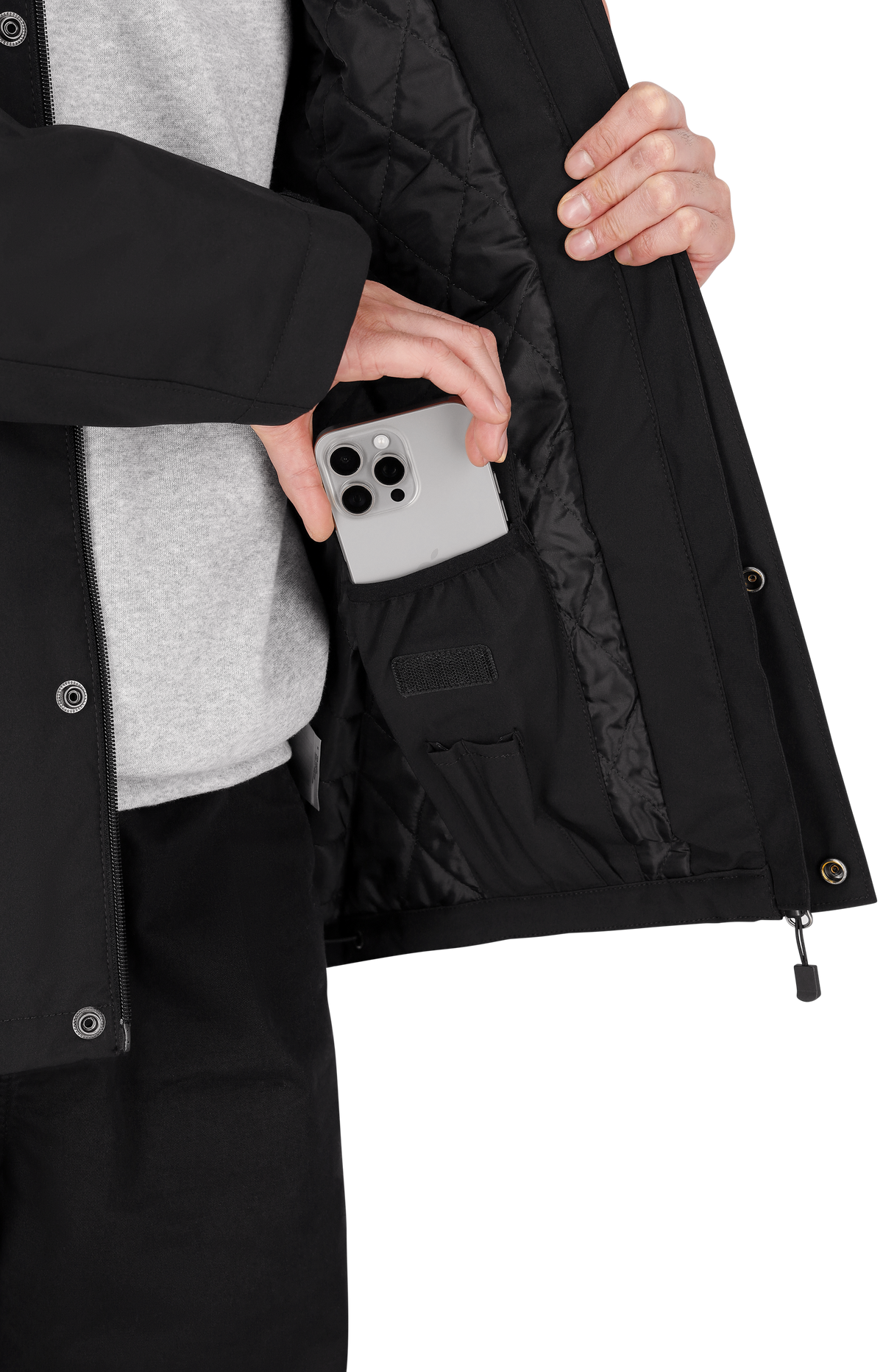 Jachetă de Iarnă Oak Safety Jogger Neagră – Impermeabilă, Glugă Detașabilă - poza 15