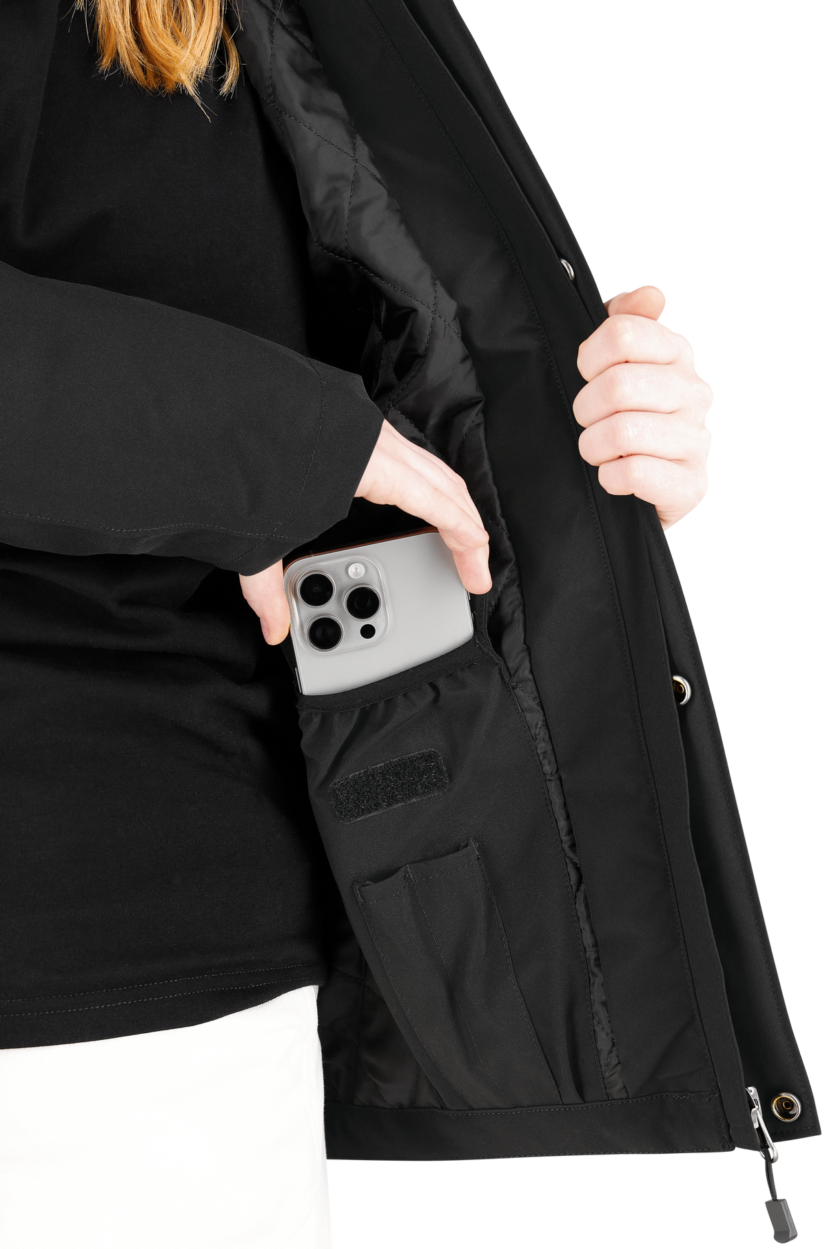 Jachetă de Iarnă Damă Oak Safety Jogger Neagră – Impermeabilă, Glugă Detașabilă - poza 13