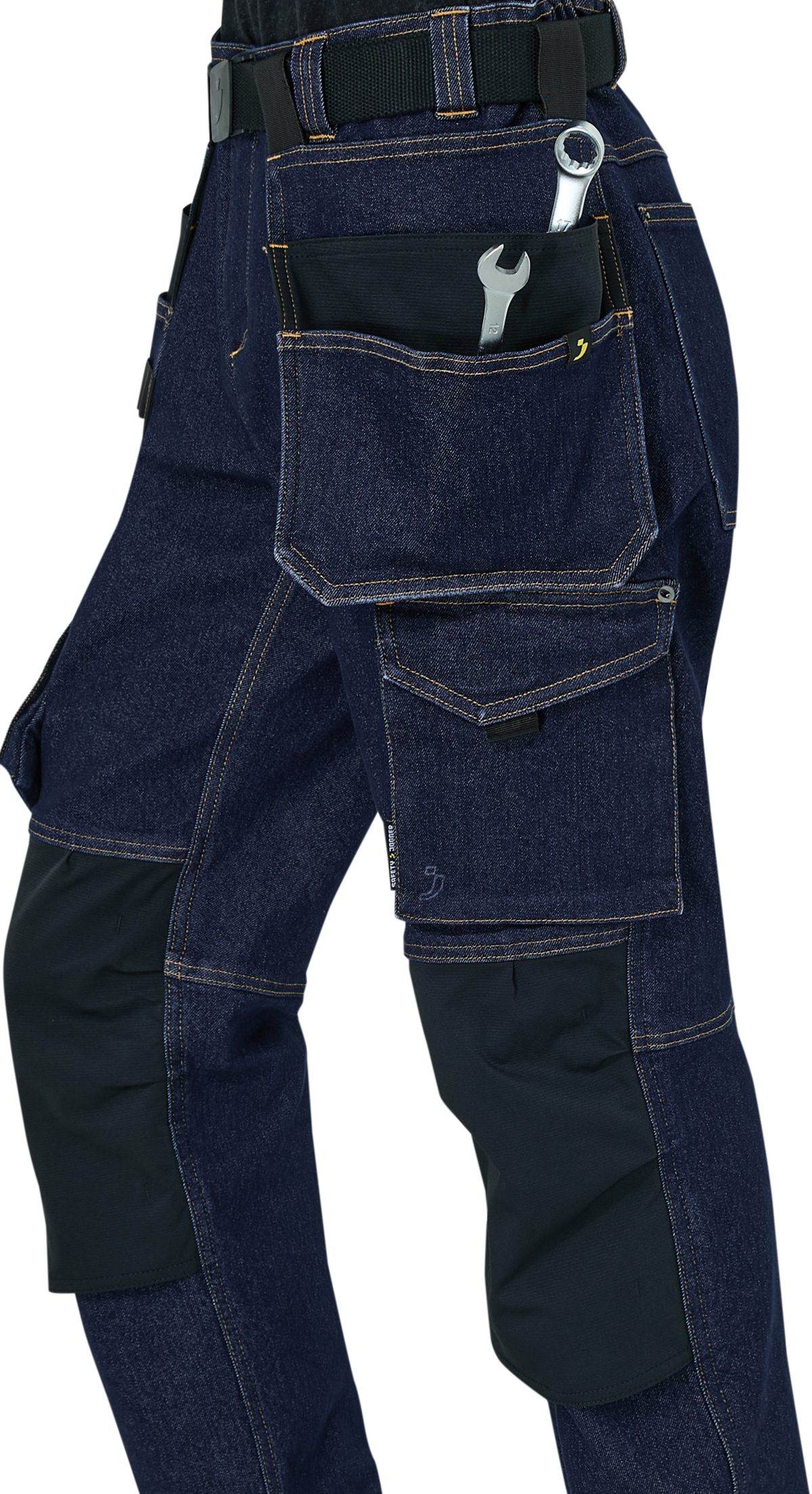 Pantaloni de Lucru Pro Denim Safety Jogger Albaștri – Buzunare Genunchiere, CE - poza 12