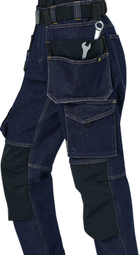 Pantaloni de Lucru Pro Denim Safety Jogger Albaștri – Buzunare Genunchiere, CE - poza 12