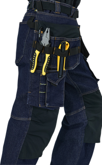 Pantaloni de Lucru Pro Denim Safety Jogger Albaștri – Buzunare Genunchiere, CE - poza 13