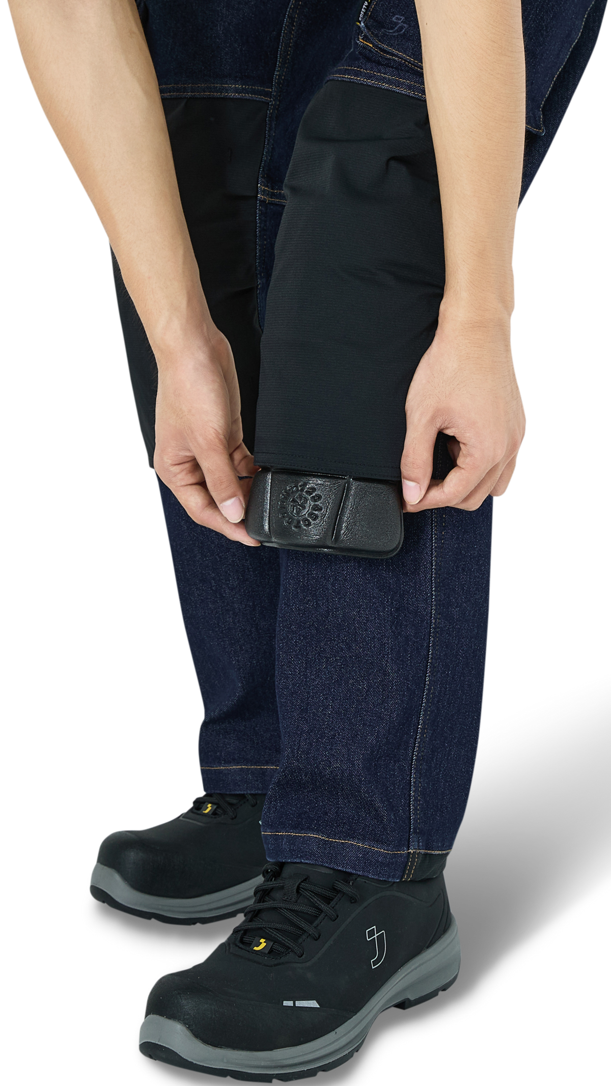 Pantaloni de Lucru Pro Denim Safety Jogger Albaștri – Buzunare Genunchiere, CE - poza 14