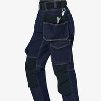 Pantaloni de Lucru Pro Denim Safety Jogger Albaștri – Buzunare Genunchiere, CE - poza 5