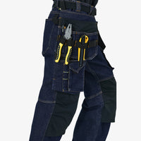 Pantaloni de Lucru Pro Denim Safety Jogger Albaștri – Buzunare Genunchiere, CE - poza 6