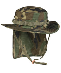 Pălărie Boonie Woodland cu Protecție Gât – Ripstop, Reglabilă, Ventilată