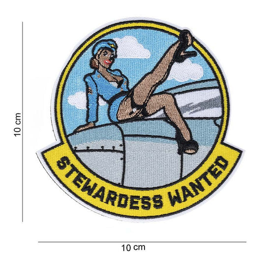 Patch Stewardess wanted with hook and loop #13007