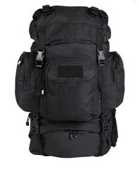 Rucsac Commando Negru – 55L, cu Cadru de Aluminiu și Husă de Ploaie, Ideal pentru Misiuni Tactice și Outdoor