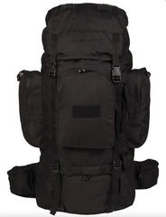 Rucsac 'RECOM' Negru – 88L, cu Cadru din Aluminiu, Husă de Ploaie și Compartiment Separat Inferior