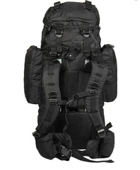 Rucsac Ranger Negru – 75L, Cadru Reglabil, Husă de Ploaie și Compartiment Frontal (Frontloader)