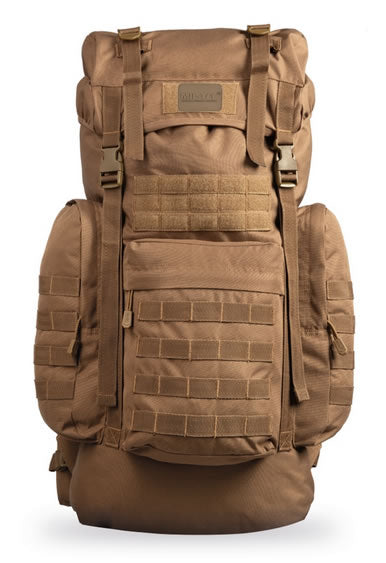Rucsac Tactic German Gen.II Dark Coyote – 65L, Profesional, cu Husă de Ploaie și Sistem MOLLE