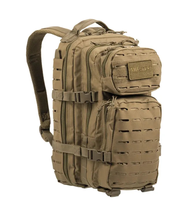 Rucsac Tactic Small US Assault Coyote – 20L, Sistem Laser-Cut, Compact, Fiabil și Pregătit pentru Teren