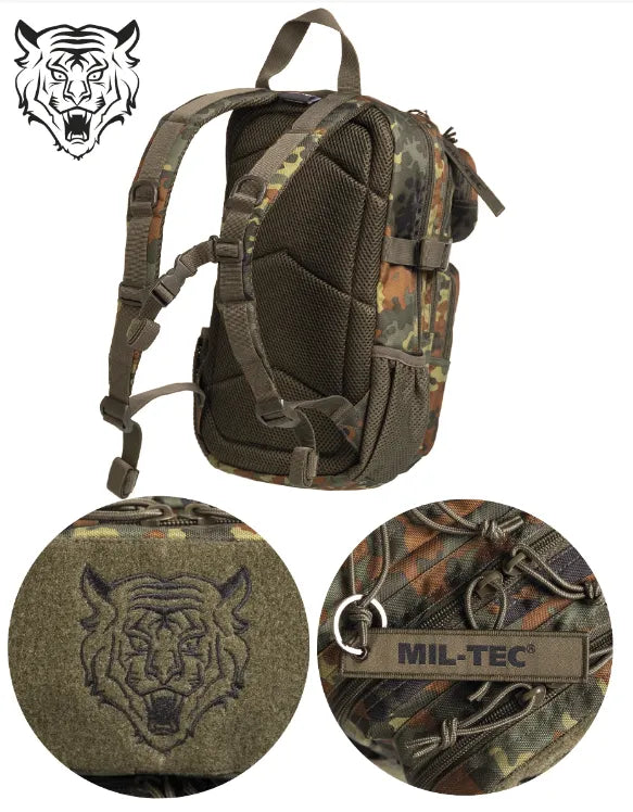 Rucsac Tactic pentru Copii US Assault Kids Flectar – 14L, Camuflaj German, Funcțional și Rezistent