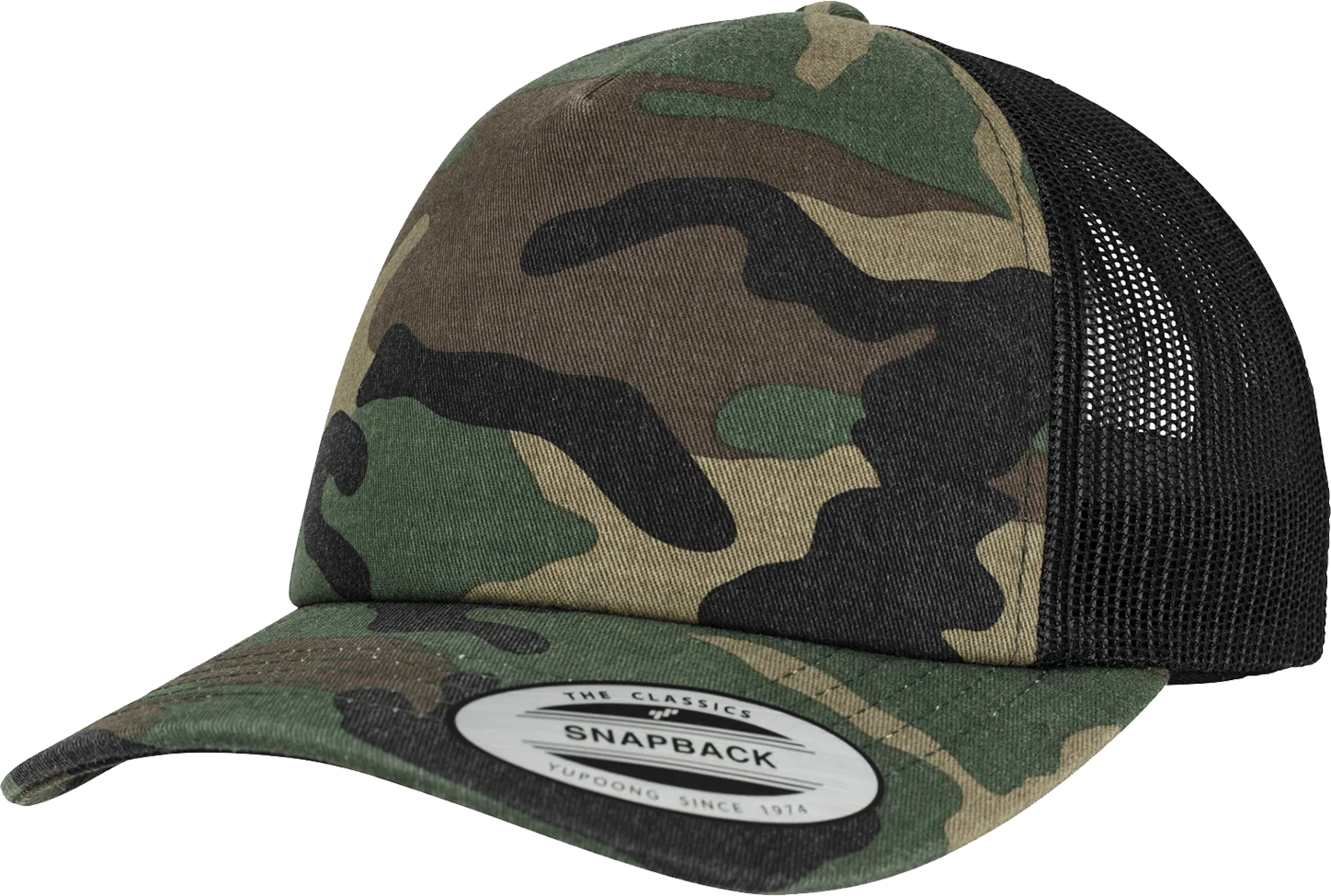 Sapca Brandid Camo Trucker Woodland Black