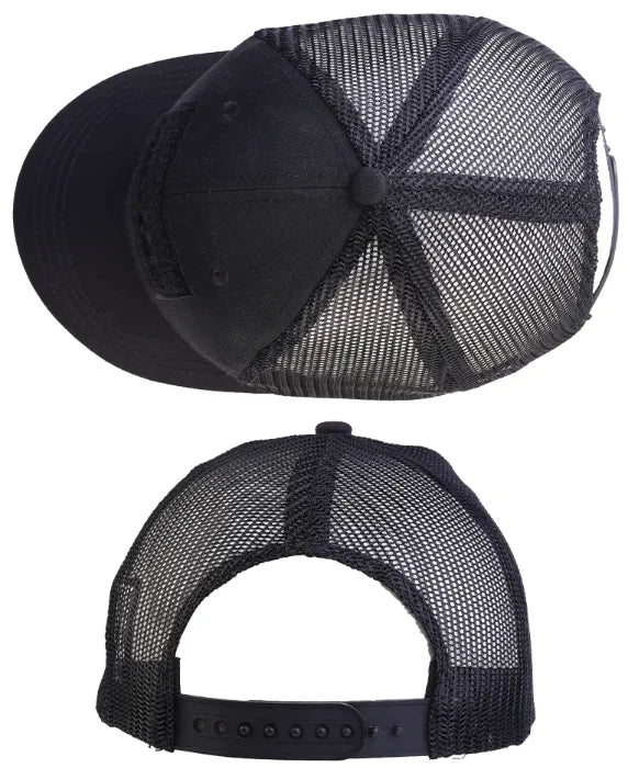 Șapcă Trucker Neagră – Stil Urban-Tactic, Ventilație Maximală, Confort Reglabil