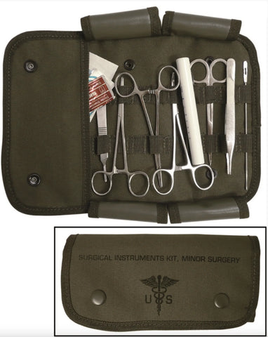 Set Chirurgical US 12 Piese – Trusă Compactă cu Foarfeci, Cleme și Bisturiu